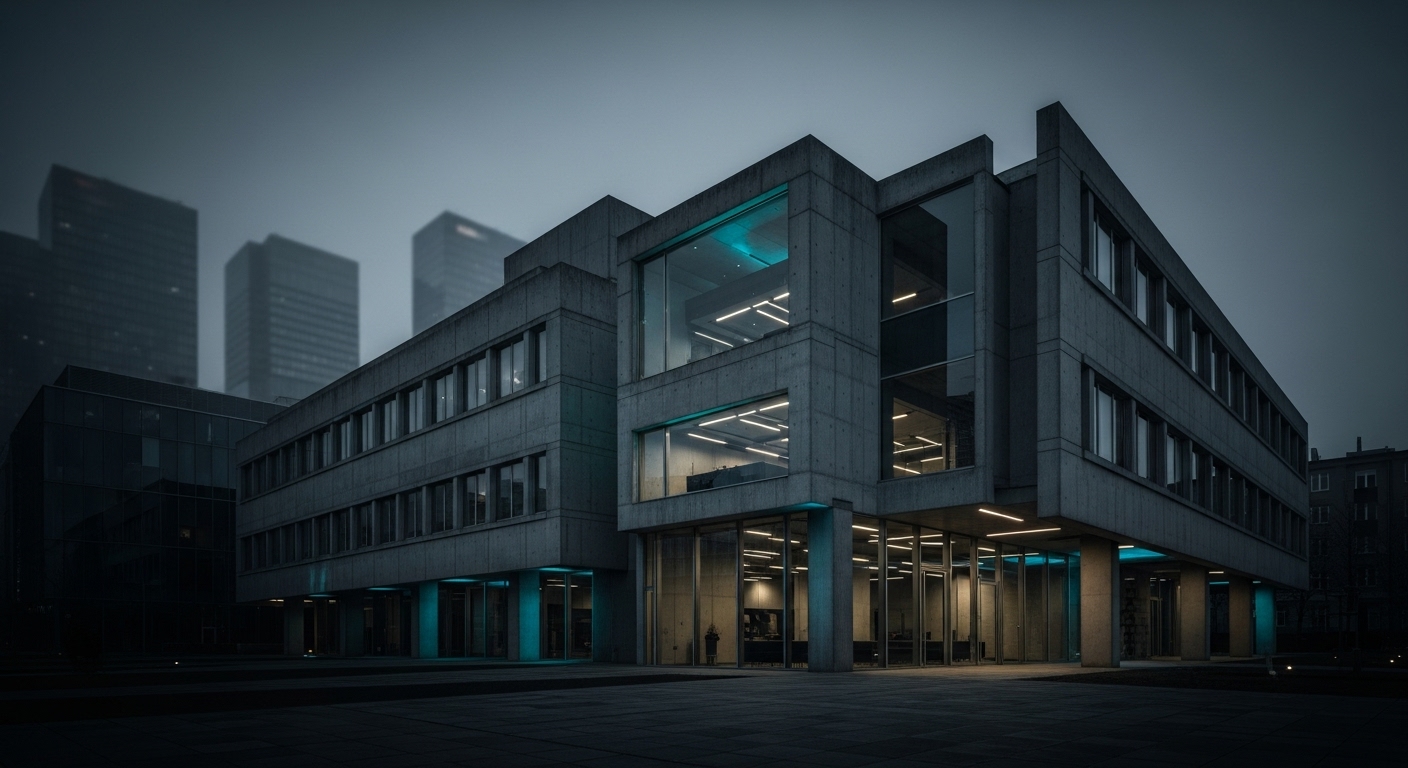 Modern building with reflective glass facade